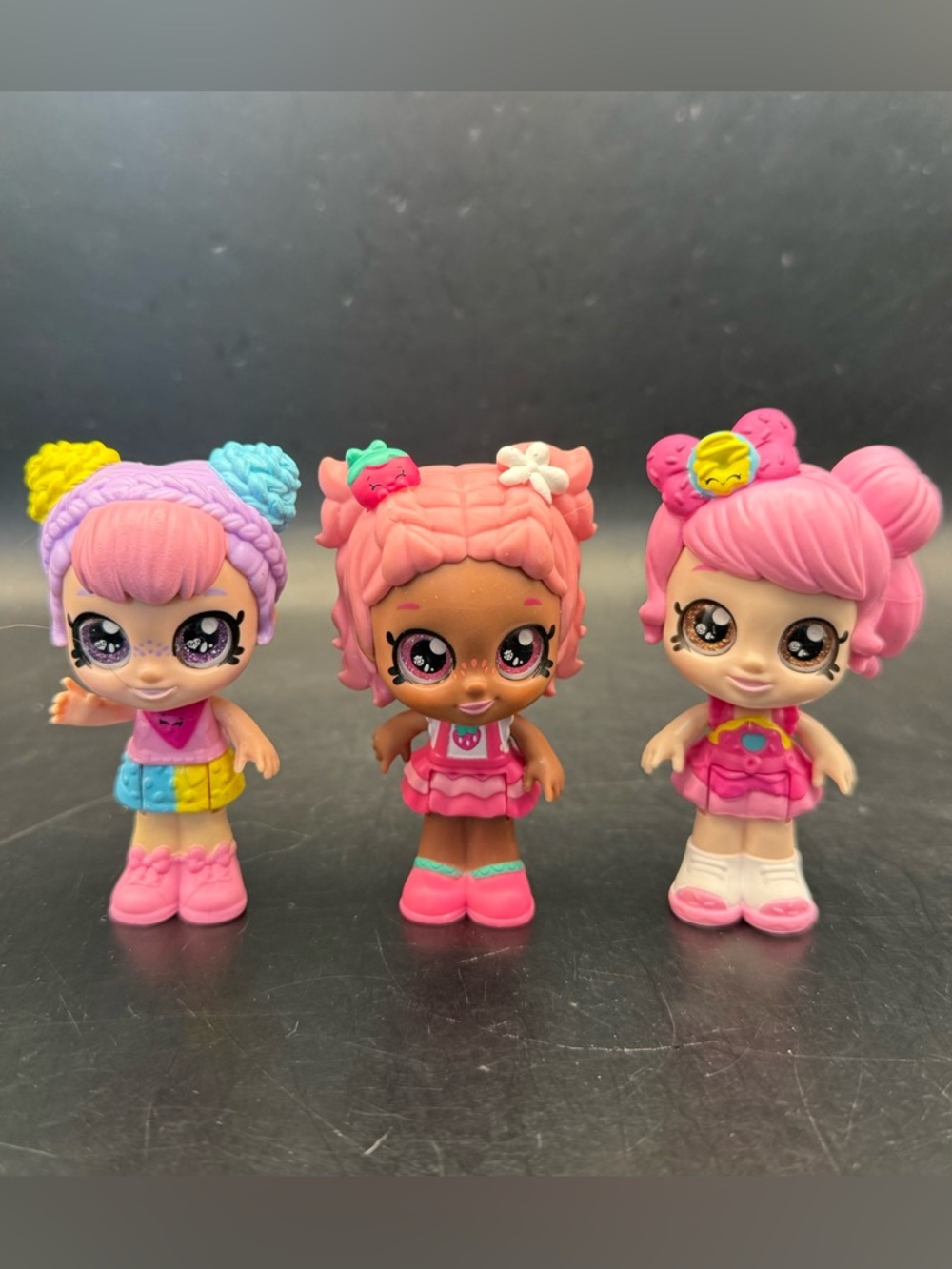 Kindi Kids Minis 3” Bobble Head Doll Moose Toys Glittery Eyes Lot Of 3